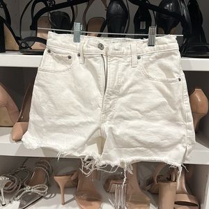 Abercrombie white denim shorts